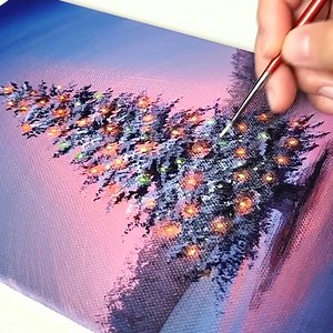 Draw a Christmas tree / Acrylic Painting Technique / MAY Art | Art Skills