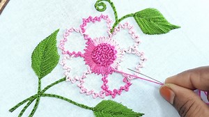 16K views · 202 reactions | Beaded Hand Embroidery Flower Design | Hand Embroidery Design | Stitching Garden | Facebook