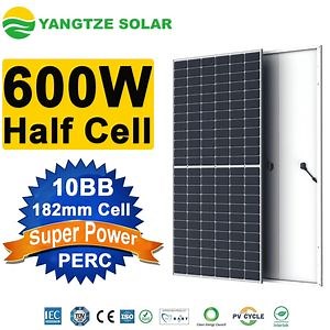 [Hot Item] Yangtze 2021 Kostenloser Versand Günstiger Preis 182mm Halbzelle 570W 580W 590W 600W Monokristallines Solar-PV-Modul Solarpanel