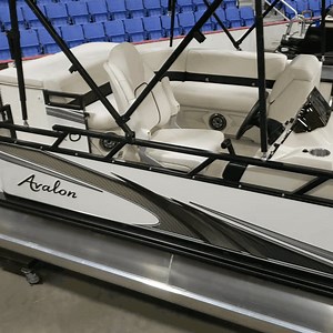 Offering more comfort and features than any traditional small fishing boat, the Venture Fish models are affordable compact pontoons with great fishing options. CBF has two fishing chairs in the bow area of the pontoon outside of the front walls. The aft portion of the pontoon contains a rear corner seating area and two sundecks | Woodland Marine | Facebook