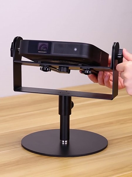 360 Degree Rotating Projector Gimbal Bracket Mount for XGIMI JMGO VIDDA Benq etc, Projectors Ceiling Projection Desktop Projector Floor Stand, BLACK