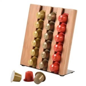 [Hot Item] Bamboo/Metal 36 Coffee Pod Storage Holder Stand Organizer Station Capsule Coffee Rack