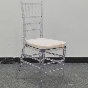 [Hot Item] Hot Sale Modern Hotel Design Restaurant Clear Crystal Chair Home Furniture Cushion Chair