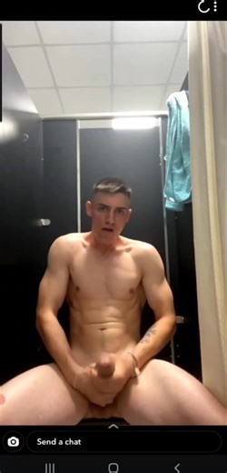 Jerking off in swimming lockers