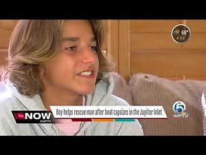 Boys help rescue man after boat capsizes in Jupiter Inlet