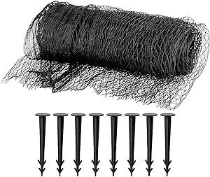 13 x 19FT Pond & Pool Netting Kit Protects Fish from Birds and Cats - 0.78" Square Mesh Size Bird Netting Poultry Aviary Netting with Heavy Duty (Include 8pcs Stakes)