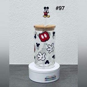 # 97 Mickey Mouse Glass Tumbler with Straw