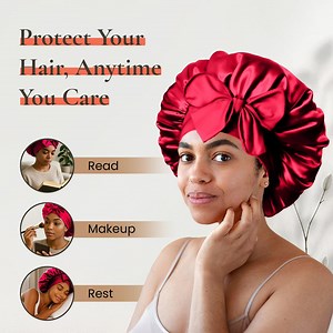 Adjustable Satin Sleep Bonnet | Curly Hair Protection - Etsy
