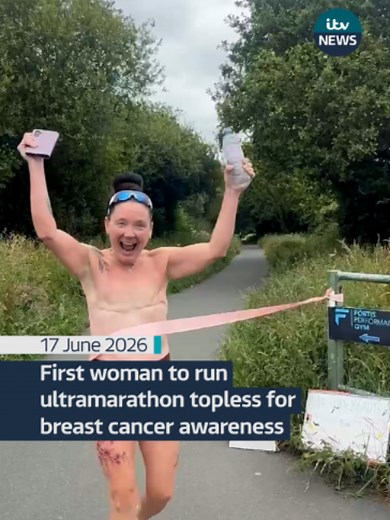 Louise Butcher has become the first woman to run an ultramarathon topless. Having already run seven marathons topless before, she completed her ultra in six hours and 16 minutes to continue to raise awareness of breast cancer and flat closure. Louise was diagnosed with lobular breast cancer in 2022. It makes up 15% of all breast cancers diagnosed in the UK, according to the lobular breast cancer charity. Through advocacy work and running topless, Louise is hoping to tackle the stigma around scar