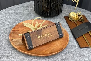 Leather & Wood Reserved Restaurant Sign: Tabletop Plate - Etsy