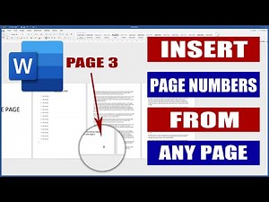 Insert Page numbers from ANY Page | Microsoft Word Tutorials