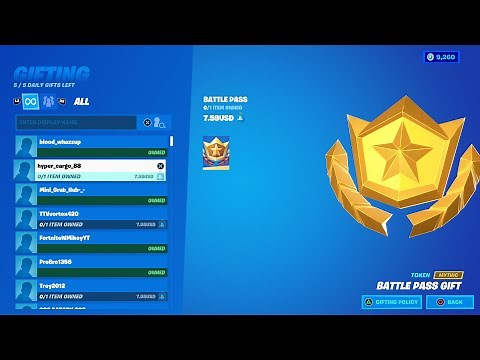 HOW TO GIFT SEASON 7 BATTLE PASS IN FORTNITE!