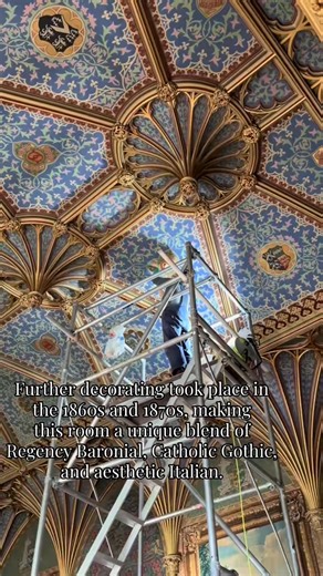Take a sneak peek at the restoration work taking place on the ceiling inside the Gothic Drawing Room at Eastnor Castle 💫 | Eastnor Castle