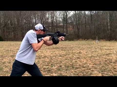 Saiga 12 full auto with drum mag.