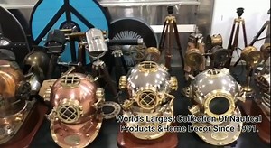 NauticalMart Diving Divers Helmet Wooden Base Mark V Diving Base Helmet Brown