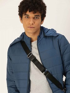 Buy Kook N Keech Men Blue Bomber Jacket With Detachable Hood -  - Apparel for Men
