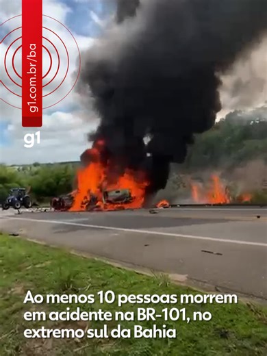 Acidente fatal na BR-101 deixa 10 mortos em Mucuri
