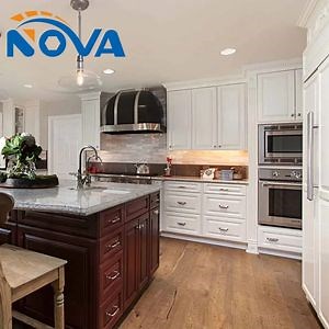 [Hot Item] House Design Import Full Modern Kitchen Cabinets Wooden Modern Style Kitchen Furniture Kitchen Cabinets with Island