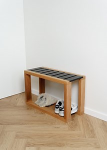 Narrow Oak Wood Bench, Shoe Storage Bench, Entryway Seating, Handmade Minimalist Furniture - Etsy Canada