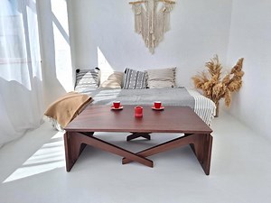 Solid Wood Transformer Table – Convertible Coffee & Dining Table – Adjustable Height, Foldable, Handmade Space-saving Furniture - Etsy