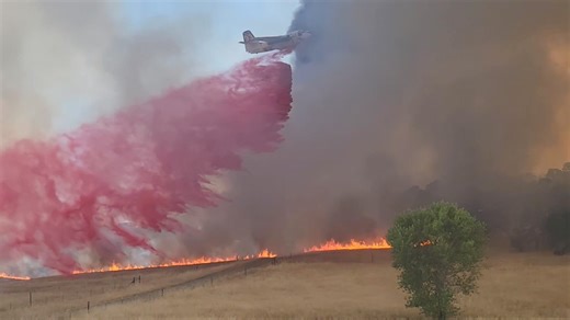 At scene of a fire in Palermo near the footprint of the Apache Fire. Railbridge Road and Crestmore Court. Per Butte County Sheriff evacuation orders in place. Estimated 60-70 acres. Air and ground crews working together to stop the spread and protect threatened structures. #RailbridgeFire | CAL FIRE/Butte County