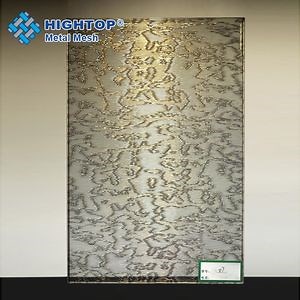 [Hot Item] Amber Decorative Anti-Theft Laminated Glass Copper Woven Metal Fabric for Museum