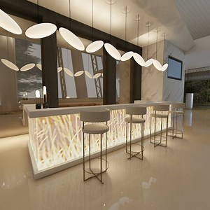 [Hot Item] Mueble de bar de lujo, diseño de barra de hogar con frente de vidrio templado