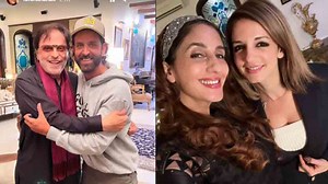 Hrithik Roshan celebrates ex-wife Sussanne Khan's father Sanjay Khan's birthday, rumoured BF Arslan Goni missing: PICS