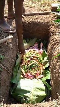 “Hadzabe Earth Oven Goat Cooking!🌿”#africa #hadzabetribe #shorts