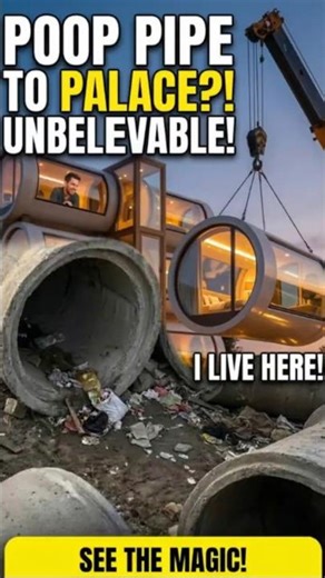 POOP PIPE to PALACE?! Building a LUXURY Concrete Pipe House! 🤯