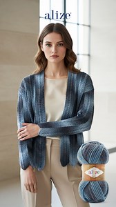 48K views · 443 reactions | Alize Superlana Maxi Batik ile farklı ve modern bir hırka   Hırkanın yapılışını YouTube kanalımızdan izleyebilirsiniz. Şablonuna www.alize.gen.tr web sitemizde MODELLER bölümüne tıklayıp ulaşabilirsiniz. #alizesuperlanamaxi #şiş #alizesuperlana #alizeyarns #alizeiplikleri #tığişi #sweater #knit #knitting #crochet #cardigan #alizesuperlanamaxibatik | Alize Hand Knitting Yarns | Facebook