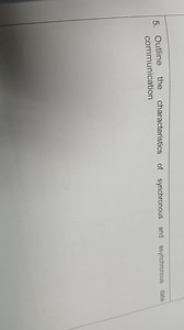 Outline the characteristics of synchronous and asynchronous dat... | Filo