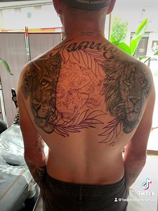 Back tattoo in progress for mick, always mint to catch up bro. I look Forward to the next session 💉👌🖤 | Twinfinity Ink Tattoo studio