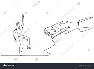 Continuous One Line Drawing Businessman Excited Stock Vector (Royalty Free) 2409289079 | Shutterstock