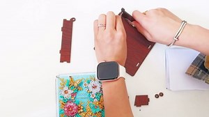 Note Storage Box, Diamond Art Painting Wooden Message Paper Storage Note Box Reusable Sticky Note Holder, for Work Desk Organization-Riverside Scenery