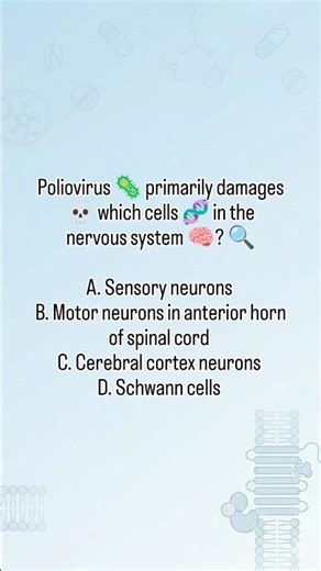 Poliovirus Target Cells in the Nervous System 🦠 | Microbiology MCQ for MBBS #microbiology