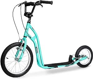 KNUS Scooter for Youth and Adults-16-Inch Front Wheel,12-Inch Rear Wheel/Front and Rear Caliper Brakes/Multiple Colors