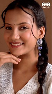 12K views · 34 reactions | Twirl into tradition with The Azure Snowflakes Earring! ✨ Perfect for adding a touch of elegance to your desi look. Comment "Link" for product links. #earrings #desigirl #oxidisedjewellery #jewelry #jhumkas #indian #ethnic #explore #Everstylish | EverStylish.com | Facebook