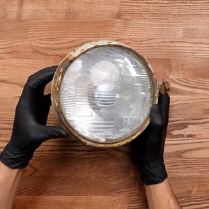 Crafty Panda team transforming 1940 Chevy headlight into an interior lamp | Bored Panda