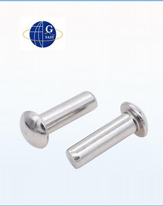 [Hot Item] DIN660 Steel Zinc Plated Round Mushroom Head Solid Rivets Semi-Tubular Rivet