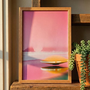 DIGITAL DOWNLOAD: Pink Horizon UFO - Retro 60s Sci-fi Poster - Surreal Alien Beach Art - Etsy Canada
