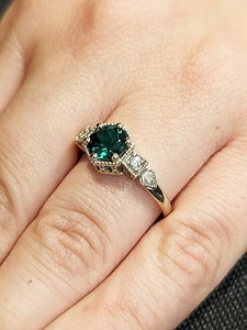 Emerald Ring Vintage Emerald Engagement Ring 14k Gold Ring Gift Unique Antique Wedding Promise Anniversary Ring for Her Simple Promise Ring - Etsy