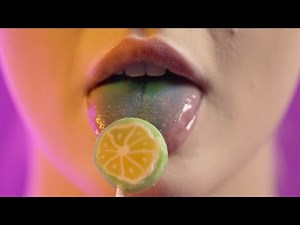 Sensual Lips Licking Popsicle p2 - Lips and Tongue Ultra Closeup (Macro Shots)