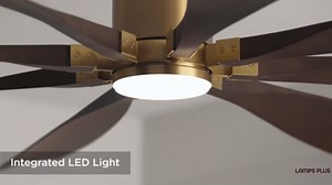 Casa Vieja 72" Vortex Soft Brass Walnut LED Ceiling Fan with Remote
