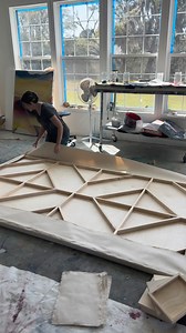 one of my larger paintings, 60x108", sand and acrylic on canvas | Marina Savashynskaya Dunbar