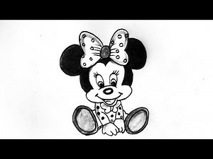 How To Draw Minnie Mouse Step By Step // Cartoon Drawing Tutorial