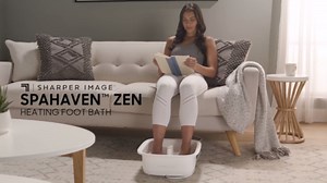 Sharper Image Heated Foot Bath, SpaHaven Zen XL Foot Spa with Bubble Massage & Toe-Touch Controls, Portable Pedicure Massager & Feet Soaking Tub, Fits up to Mens Size 12, Wellness Gift for Women & Men