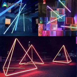 [Hot Item] LED Creative Shape Wall Lights Mosaic 360 Degree Light Bar Color Custom Long Circular Tube