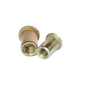 [Hot Item] M4-M10 Carbon Steel Color Zinc Plated Flat Head Blind Threaded Insert Knurled Rivet Nut