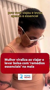 Bruna Pinheiro viralizou nas redes sociais nesta semana ao mostrar a bolsa de ‘remédios essenciais’ que sua mãe levou durante uma viagem. A situação engraçada foi postada por Bruna nas redes sociais e já possui mais de 5 mil visualizações e diversos comentários. A situação inusitada chama atenção pela quantidade de remédios que ela tira de uma sacola que levou entre os objetos da sua mala. Ao mostrar a situação, ela demonstra que tem remédios para todo tipo de urgência, desde a mais simples, com
